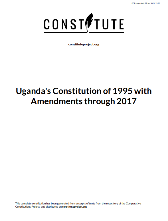 Uganda’s Constitution of 1995 with Amendments